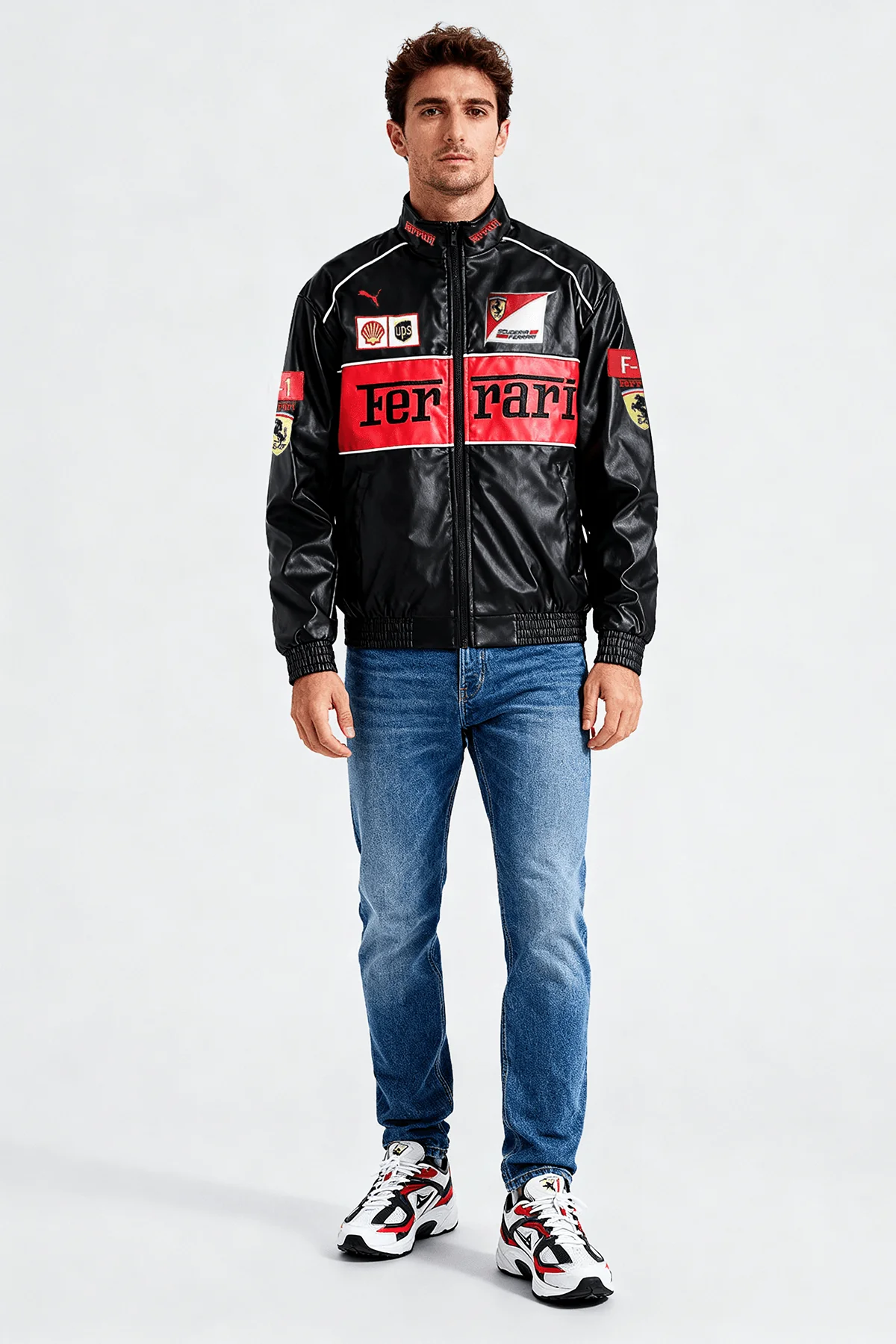 Ferrari F1 Vintage Leather Jacket - Red Edition - Image 3