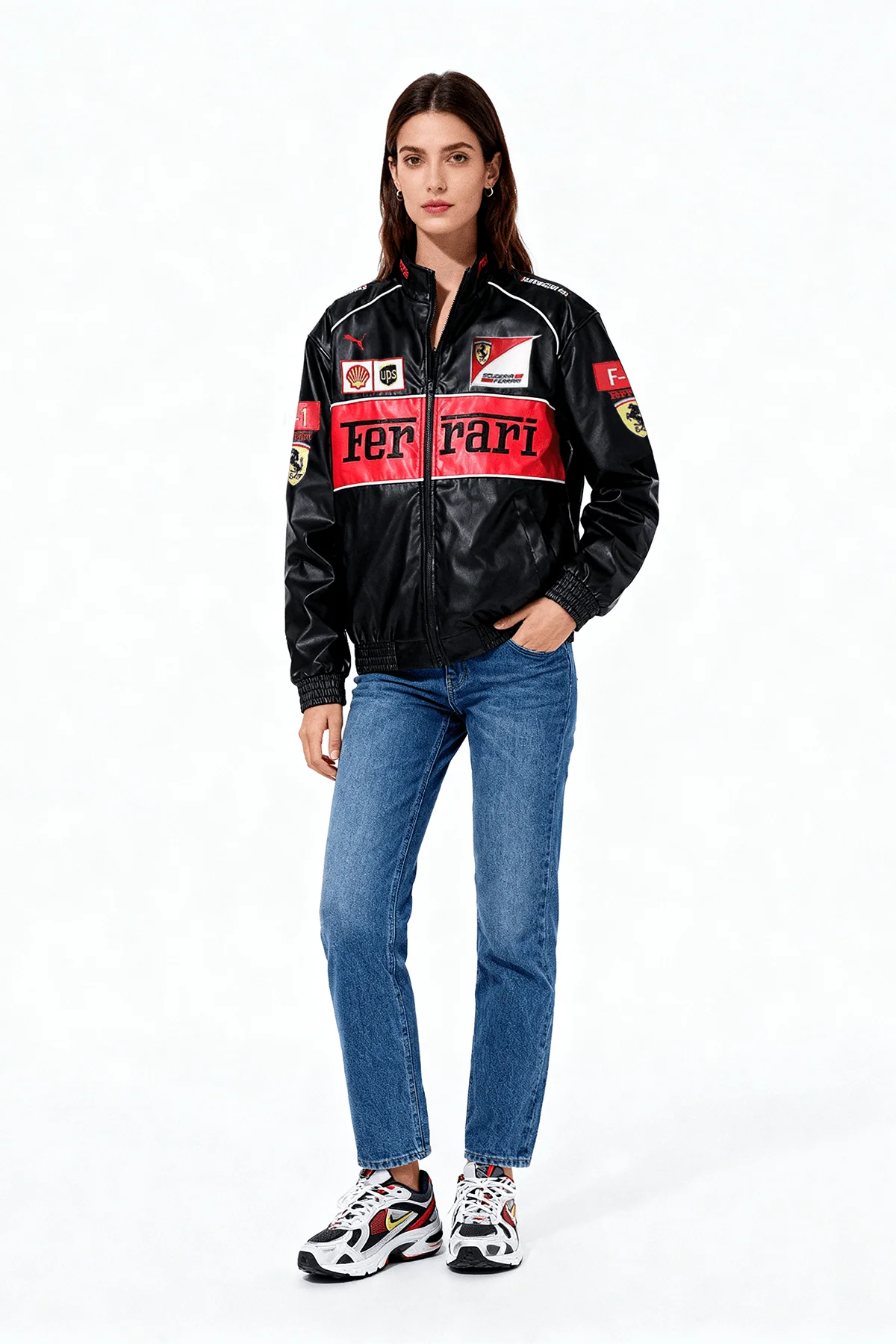 Ferrari F1 Vintage Leather Jacket - Red Edition - Image 4