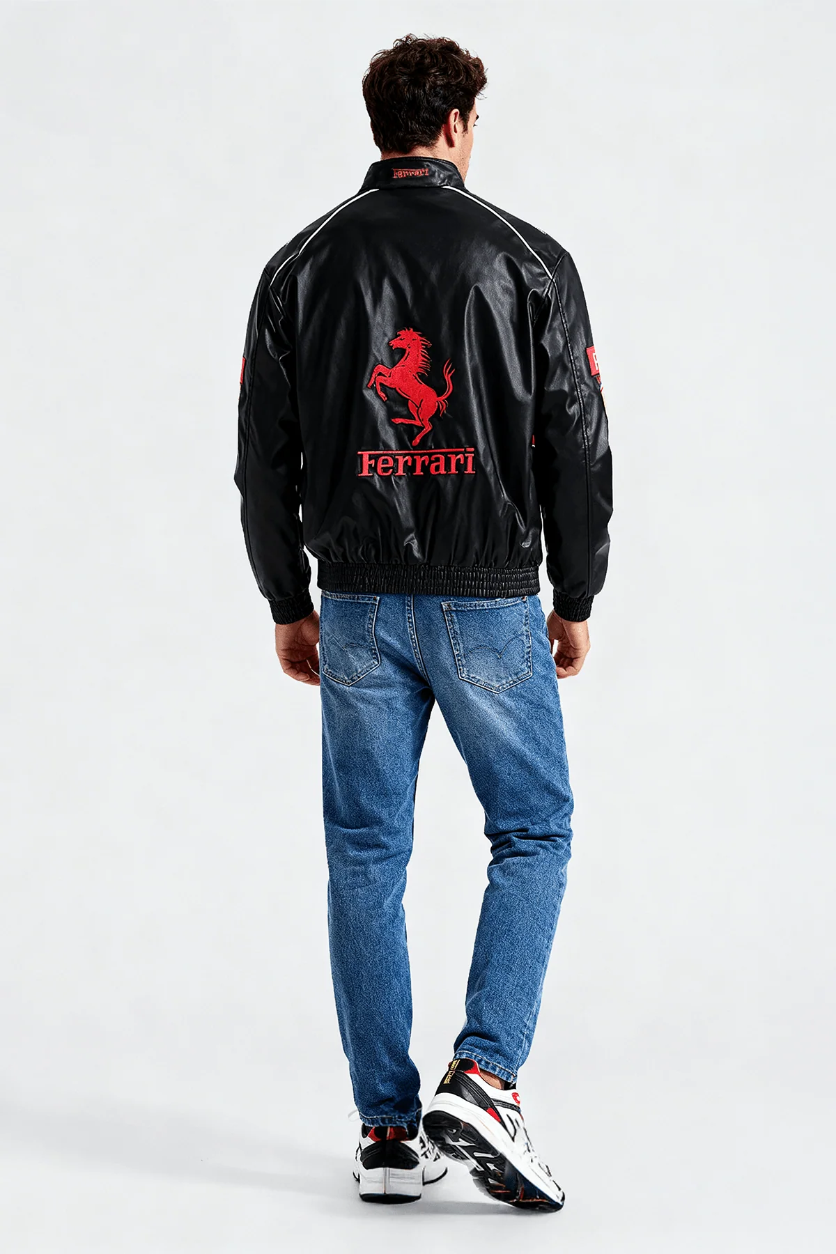 Ferrari F1 Vintage Leather Jacket - Red Edition - Image 5