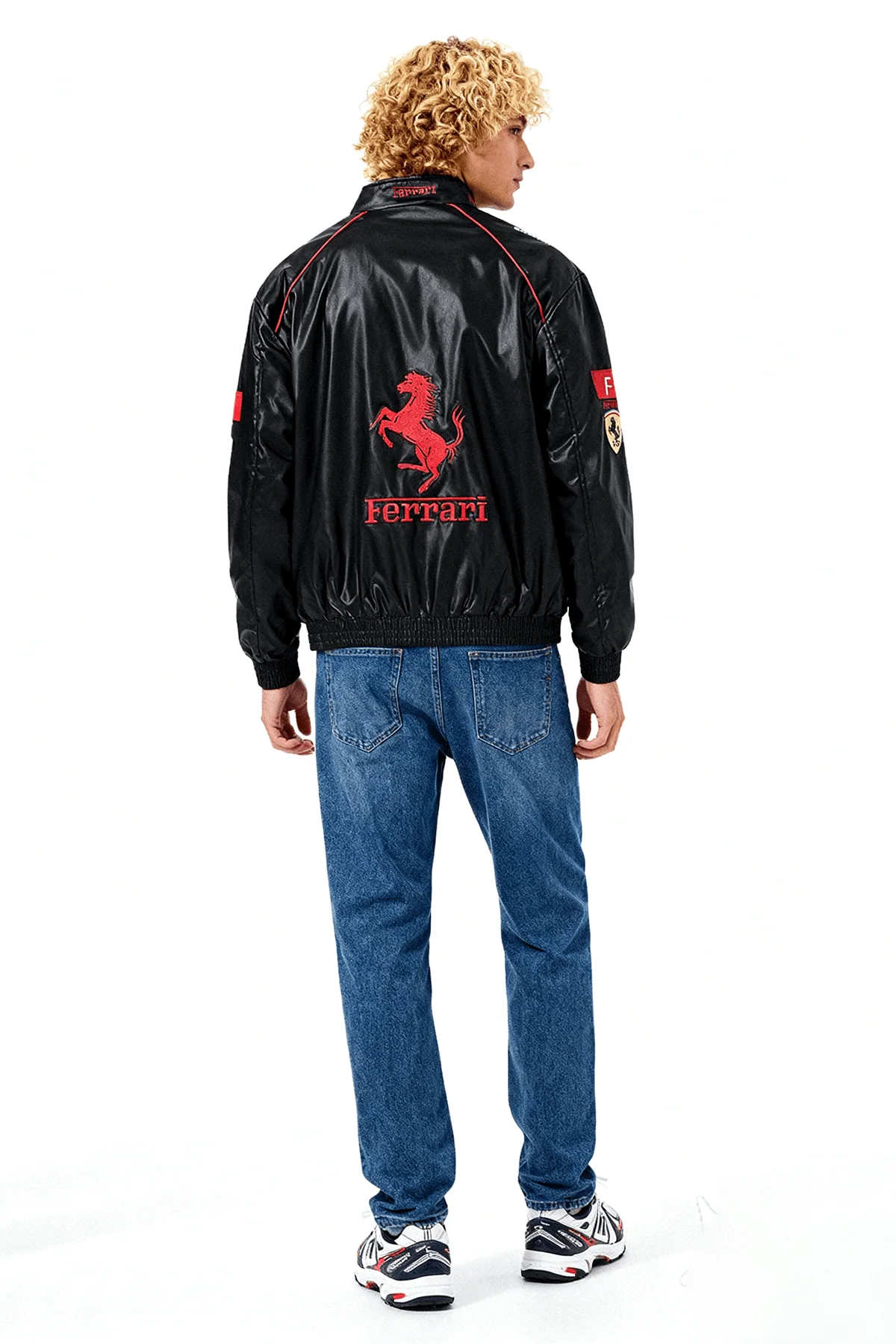 Ferrari F1 Vintage Leather Jacket - White Edition - Image 5