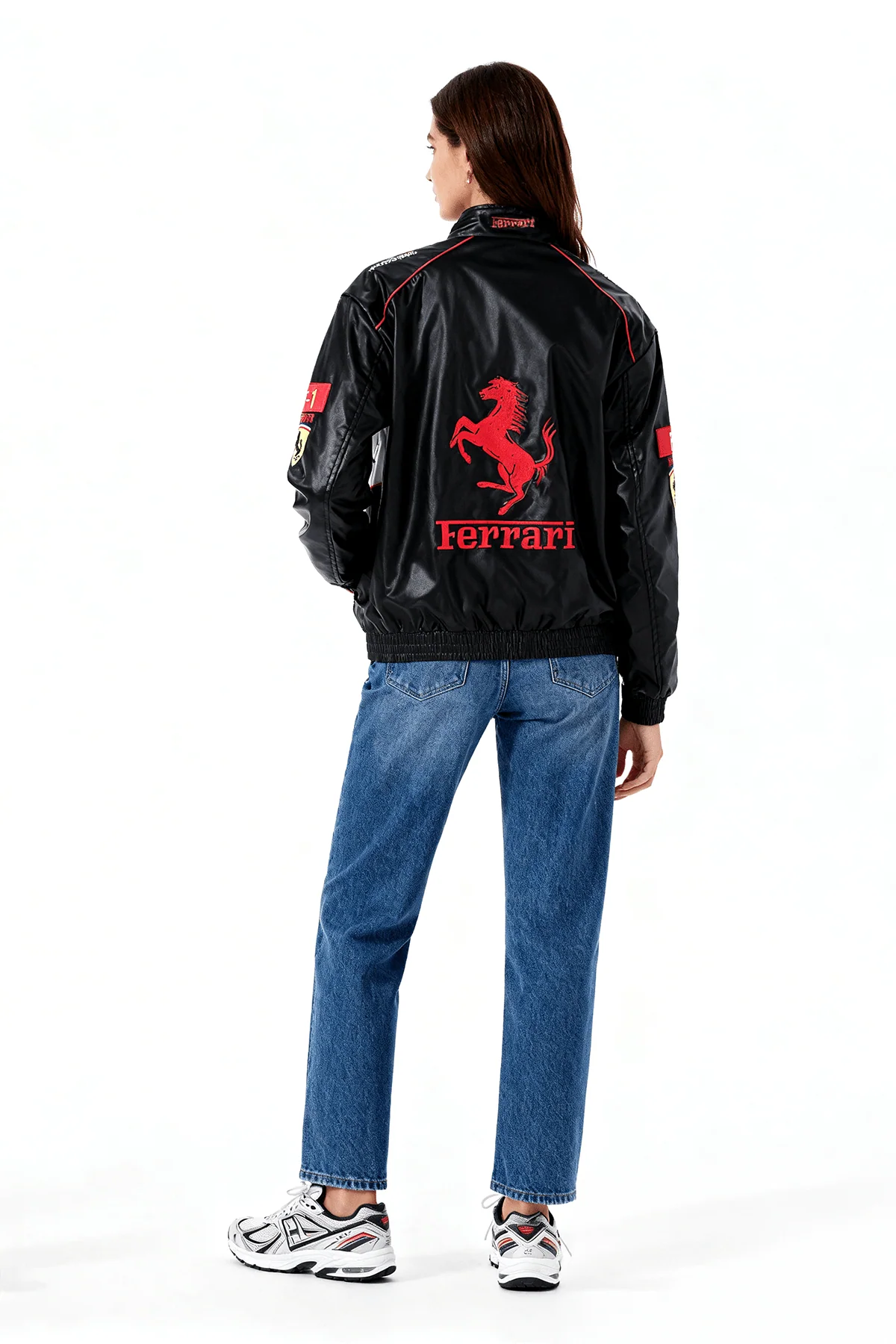 Ferrari F1 Vintage Leather Jacket - White Edition - Image 6