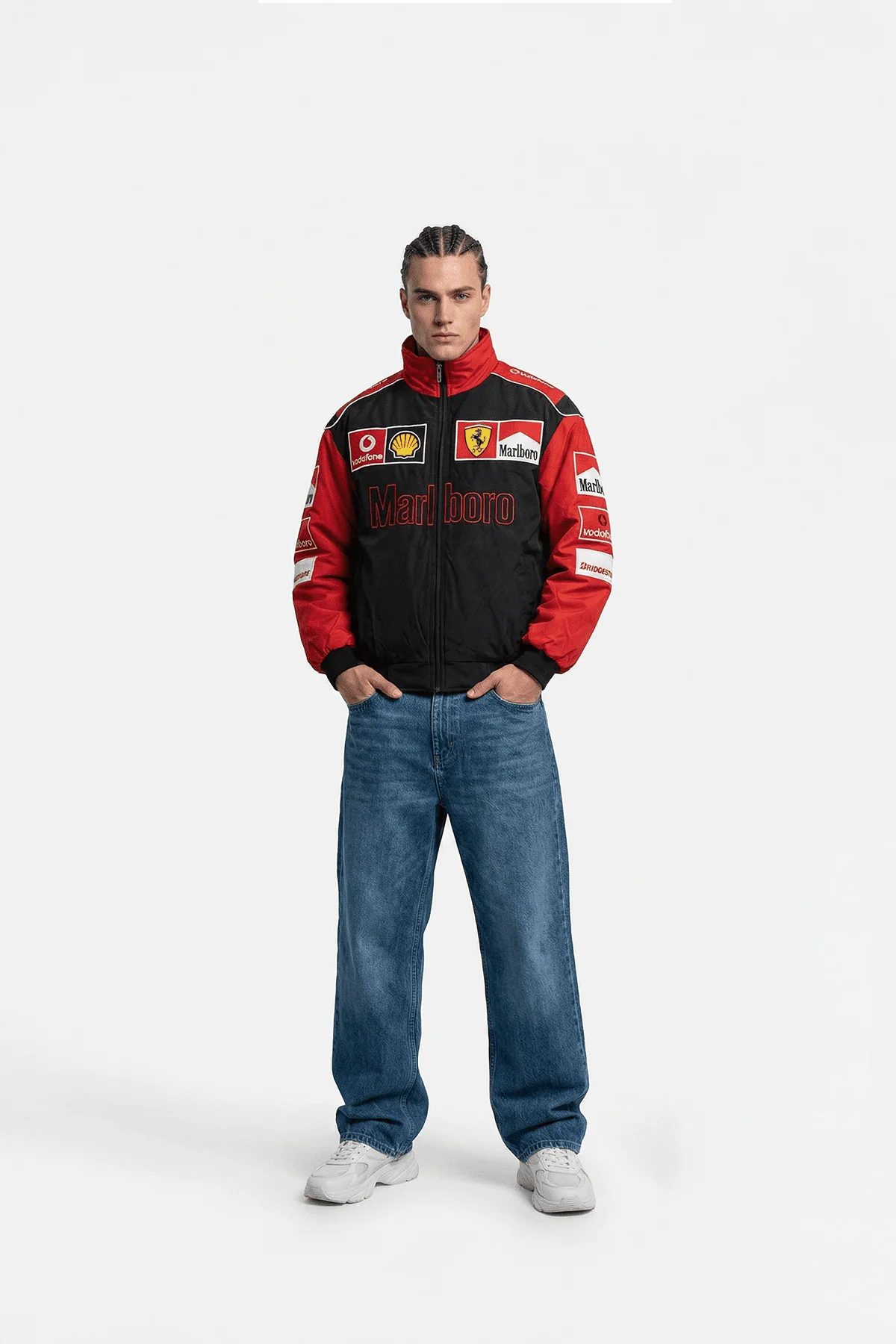 Ferrari F1 Vintage Racing Jacket - White & Red Edition - Image 3