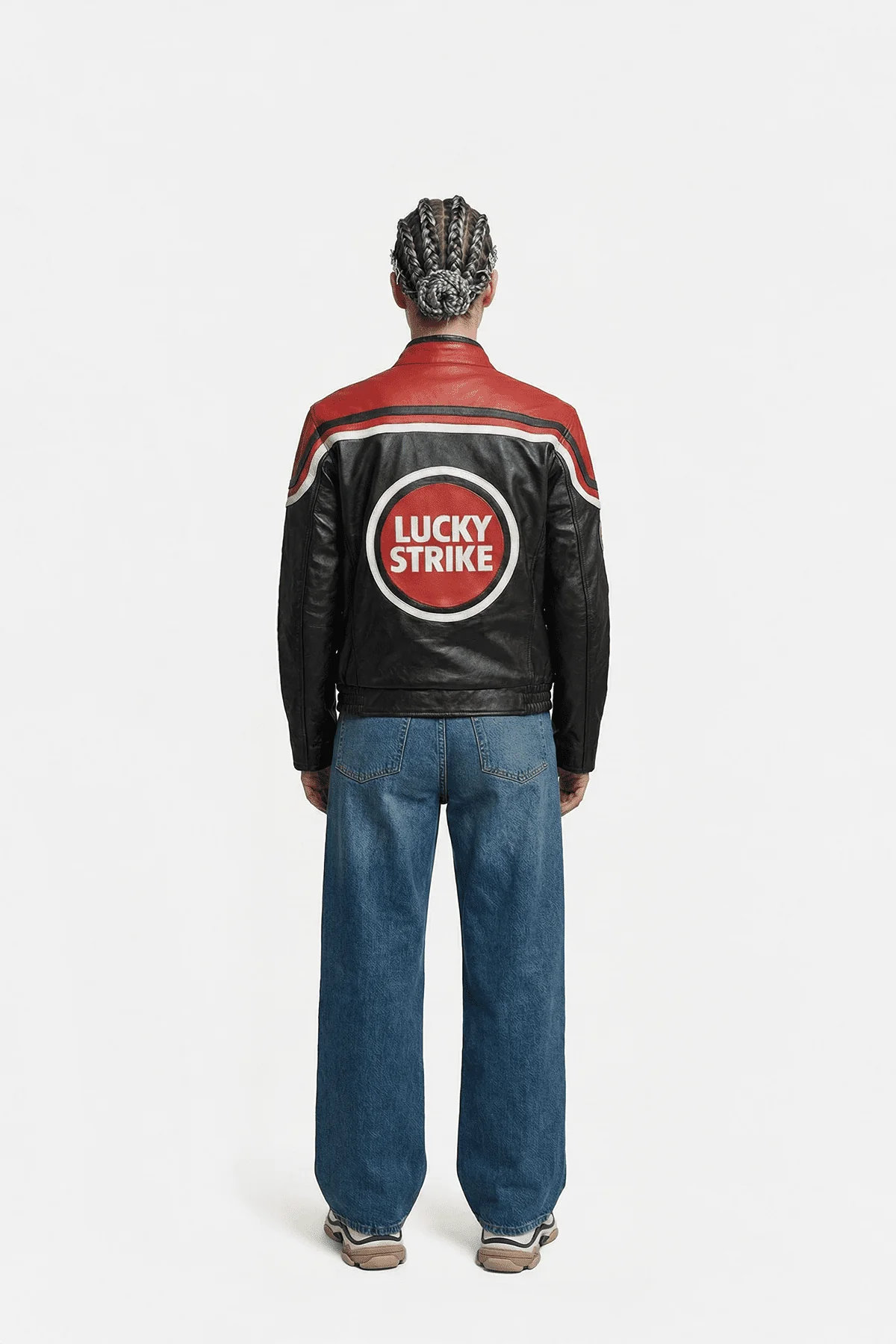 Lucky Strike Vintage Racing Leather Jacket - Red & Black Edition - Image 6